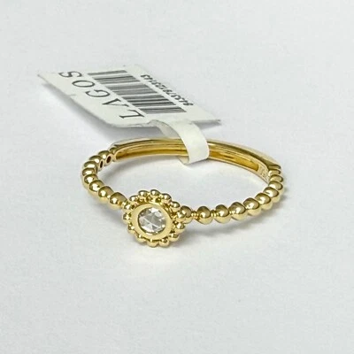 Anillo pequeño de diamantes talla rosa LAGOS Covet en oro amarillo de 18 quilates talla 7 Foto 1 de 3