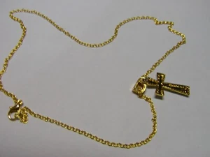 Eingelegtes Kreuz auf 24" goldene Kette - Bild 1 von 2