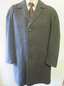 Genuine Harris Tweed Grey Coat Size L 44" R Euro 54 R - Picture 1 of 11