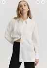 Country Road Australian Cotton Poplin Relaxed Shirt In White  -Size 14 Rrp139