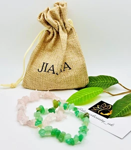 Jia Jia Two Crystal Bracelets Rose Quartz & Aventurine π Free Delivery π - Picture 1 of 7