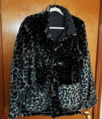 VINTAGE WOMEN'S BLAIR REVERSIBLE FAUX FUR ANIMAL PRINT COAT. SIZE SMALL. VGC - Image 1 of 4