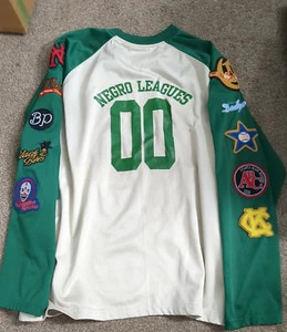 Negro League All Stars Bornagain Goods Shirt Jersey Green XXL Patches Vintage - Picture 1 of 12