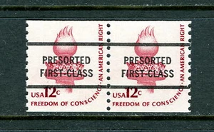 US1816c, 1981 12c ANTORCHA, PRECANCELADA "PRESORTED" Y LÍNEAS, PAR, MNH (US602) - Imagen 1 de 2