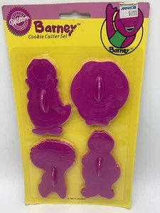 VTG BARNEY Wilton Cookie Cutter Set NOS NIP Dinosaur Baby Bop 1993 sealed - Picture 1 of 5