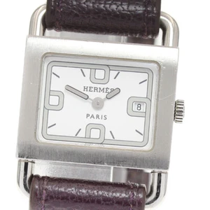 HERMES Balenia S Watch Square Quartz Silver Dial Belt Ladies Vintage Working - Picture 1 of 24