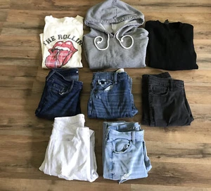 Lot Of 8 TEEN GIRLS CLOTHING Skinny Jeans Long Sleeve Crop Tops - Picture 1 of 14