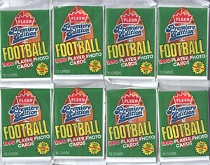 **NIEDRIGER VERKAUFSPREIS** 8 neue Packungen 1990 Fleer Fußball frisch aus Karton - Bild 1 von 1