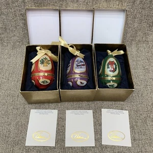 3 Mr. Christmas Valerie Parr-Hill Musical Egg Ornament Wreath Church Bell READ - Picture 1 of 5