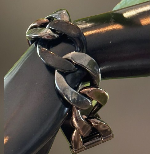 BRACCIALE NUOVO CON ETICHETTE MICHAEL KORS UPTOWN FUNK CHUNKY 7” BRONZO PUNK BOHO