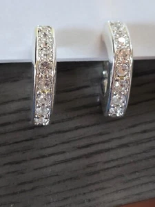 Joan Rivers Luxus Creolen Silber Kristall Strass Clip On - Bild 1 von 5