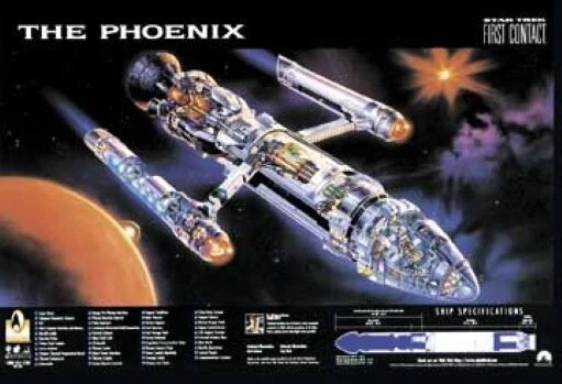Póster vintage de Star Trek 1st Contact Phoenix recortado 11"x17"" enrollado Foto 1 de 1