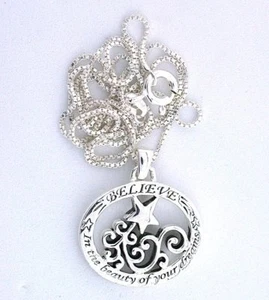 Glaube an die Schönheit deiner Träume Sterlingsilber 18" Kettenanhänger EBS7364 - Bild 1 von 2