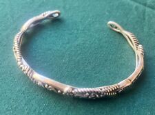 CAROLYN POLLACK Sterling Scalloped Filigree Rope Stackable Cuff Bracelet