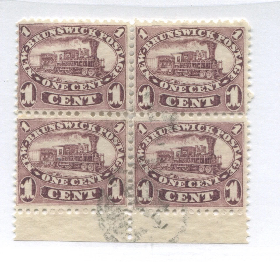 New Brunswick 1860 1 cent block of 4 used - Image 1 of 1