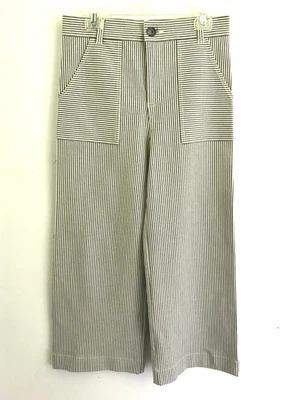 Pantalones a rayas de ferrocarril FIFTEEN TWENTY para mujer pierna ancha elásticos tiro alto talla 10 Foto 1 de 4