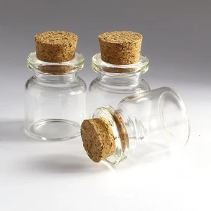 Clear Bottles with Cork 4ml 22x27mm 50-200 pieces Jars Wishing bottles - Picture 1 of 2
