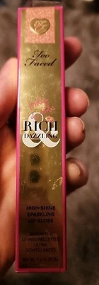 Too Faced Rich & Dazzling High Shine Sparkling Lip Gloss~Social Butterfly~New~ - Image 1 of 2