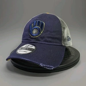 Milwaukee Brewers 9TWENTY Rustic Trucker Hat – Navy/White/Gold – OSFM – New - Picture 1 of 9