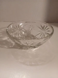 Anchor Hocking vorgeschnittenes Klarglas 5" runde Schale Davidstern Vintage glatt - Bild 1 von 8