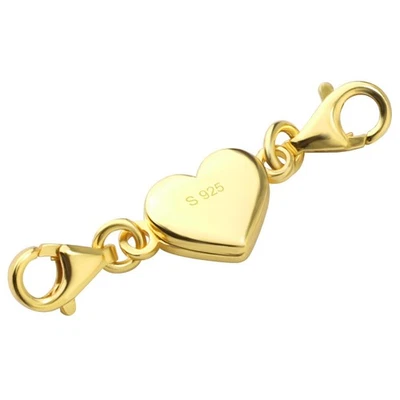 14K Gold Heart Magnetic Necklace Clasp and Closure Double Lobster Clasp - Image 1 of 4