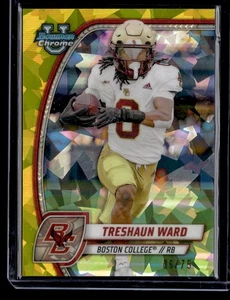 Bowman University 2024 edición cromo zafiro #176 Treshaun Ward amarillo #/75 - Imagen 1 de 2