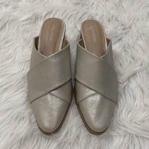 mulas de tacón maurices metalizadas beige claro 6,5 - Imagen 1 de 5