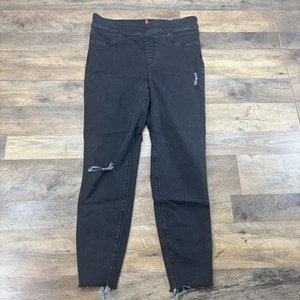 Spanx Pull On Jeans Damen Large Schwarz Distressed Ankle Jeggings High Rise - Bild 1 von 12