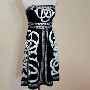 NWT White House Black Market Strapless or Spaghetti Strap 100% Silk Dress Size 2 - Picture 1 of 8