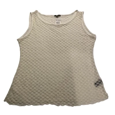 Camiseta sin mangas Vila Milano para mujer talla mediana marfil transparente a lunares” Foto 1 de 4