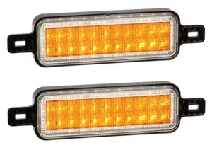 2 x Narva 95202 Multivolt LED Amber Indicator Bull Bar Lamp w/White LED Park Rin - Picture 1 of 2
