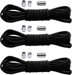 3 pares de cordones elásticos sin cordones para zapatos, sin cordones talla única para todos los niños adultos - Imagen 1 de 11