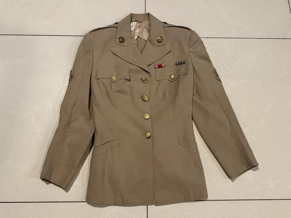Chaqueta mujer ejército 1944 W.A.C. verano tropical estambre caqui 55-j-569-231 12S Foto 1 de 4