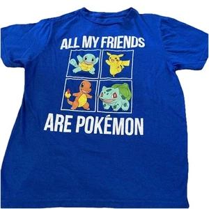 Game Freak Pokemon ‘All My Friends Are Pokemonʻ T-Shirt Kids Size S - Picture 1 of 14
