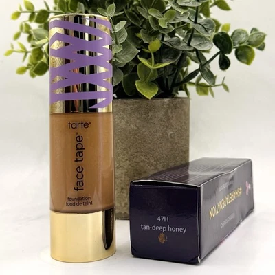 Base con cinta facial Tarte bronceada miel profunda 47H cobertura completa 1,01 fl oz Foto 1 de 4
