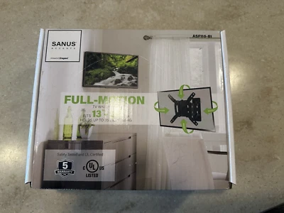 Sanus Accents Small Full Motion TV Wall Mount for 13"-32" TVs (ASF110-B1)(NEW) - Image 1 of 4