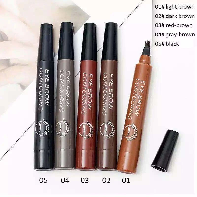 Microblading Tattoo Eyebrow Ink Pen Long Lasting Eye Brow Pencil 3D Fork Makeup - Image 1 of 4