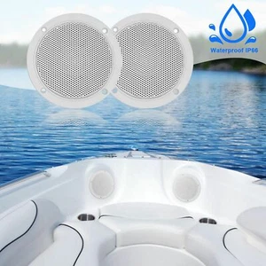 4" Wasserdichte Marine Lautsprecher 2-Wege Full Range Stereo weiß 120W für Boot Yacht - Bild 1 von 12