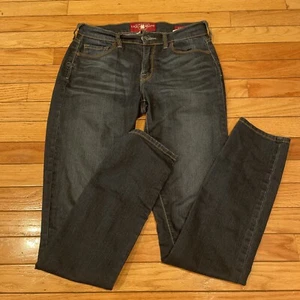 Pantalones de mezclilla informales ajustados para mujer Lucky Brand 4/27 azul Sofía bolsillos con logotipo - Imagen 1 de 11