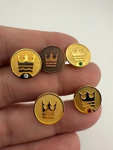 VTG Royal Cruise Ship Line Crown Club Logo Pin Set - 5 Pins In Total - Picture 1 of 8