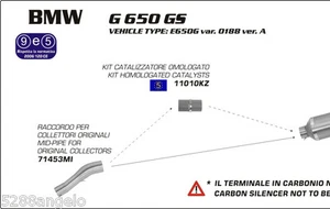 TUBO RACCORDO COLLETTORI TERMINALE MARMITTA SCARICO BMW G 650 GS GS SERTAO 2014 - Imagen 1 de 1
