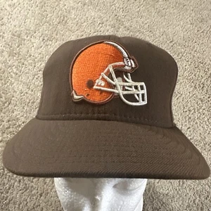 Vtg Cleveland Browns Hat Cap Youth 6 3/4 Brown NFL Logo 5950 New Era USA 90s - Picture 1 of 11