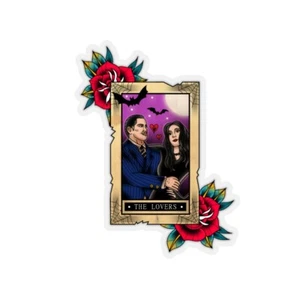 Tarot Card THE LOVERS Gomez and Morticia Kiss-Cut Stickers - Picture 1 of 17