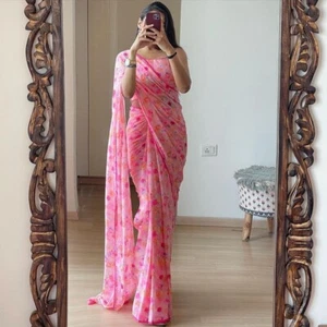 READY TO WEAR SARI 1 MINUTE SARI SAREE INDIAN WEAR WEDDING WEAR DESIGNER SAREE - Picture 1 of 5