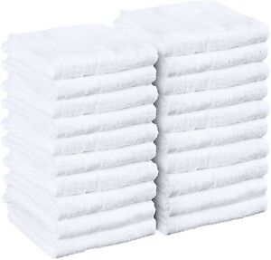 Salon Towels 100% Cotton Towel Pack Of 12 White Spa Towel in 16x27 inches.