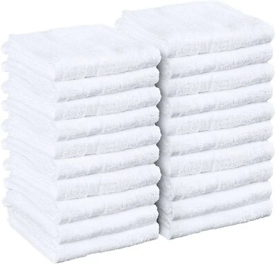 Salon Towels 100% Cotton Towel Pack Of 12 White Spa Towel in 16x27 inches. - Image 1 of 4