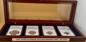 2001-W AMERICAN PLATINUM EAGLE  4 COIN SET NGC PF70 ULTRA CAMEO BROWN LABEL - Picture 1 of 7