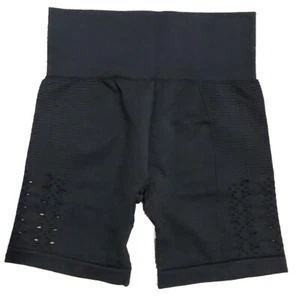 *NWT* Women's Tran Phit Medium Black Seamless Lounge Biker Shorts #35y66 - Picture 1 of 2