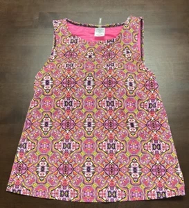Camiseta sin mangas Lands End rosa medallón natación talla 8 cuello alto copa suave playa - Imagen 1 de 8