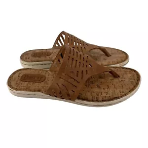 Born Sandalen braun Echtleder Damen Größe 9 Eliora Tanga Flip Flop Boho - Bild 1 von 9